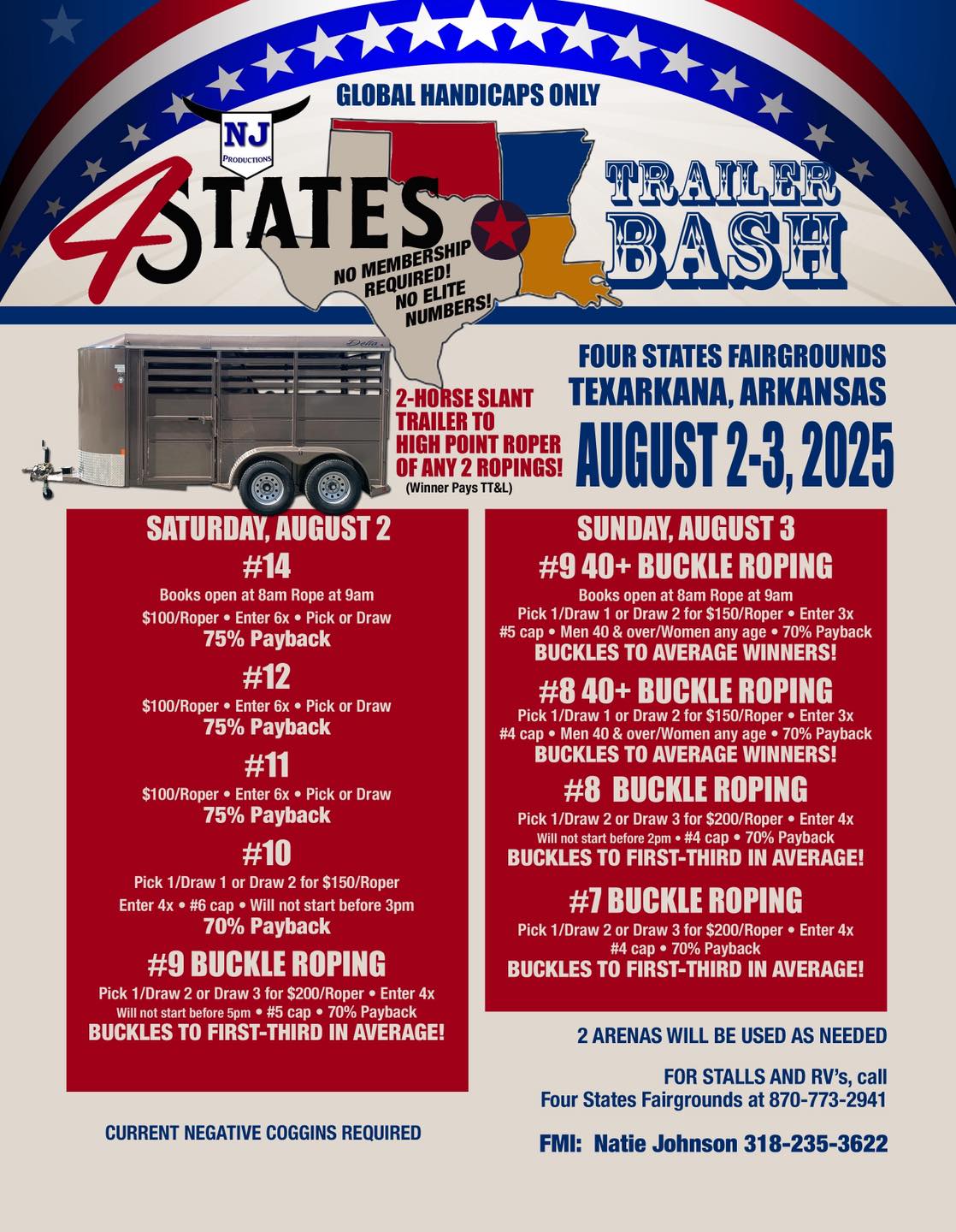 NJ Productions 4 States Trailer Bash Team Roping